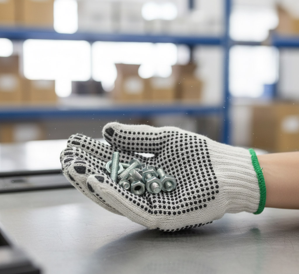 Luva de algodão branca com pigmentação - Imagem 2